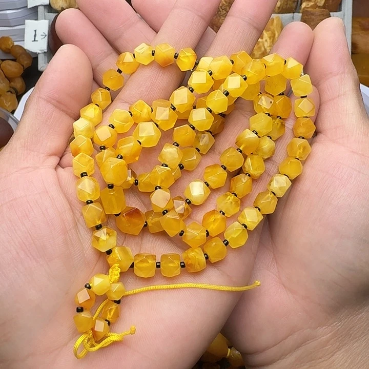琥珀未镶嵌裸石天然蜜蜡项链
