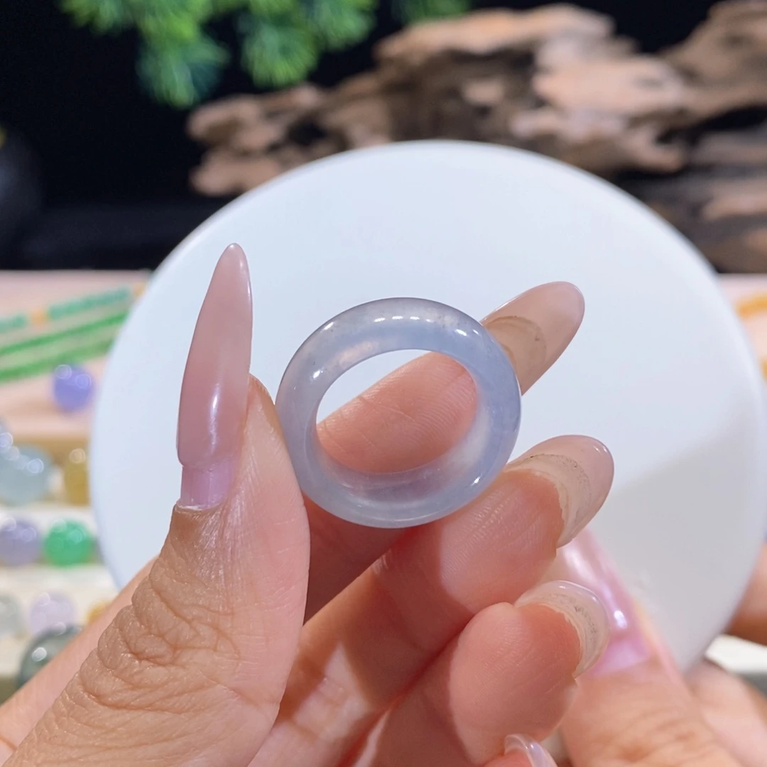 翡翠未镶嵌颈饰翡翠冰蓝戒圈