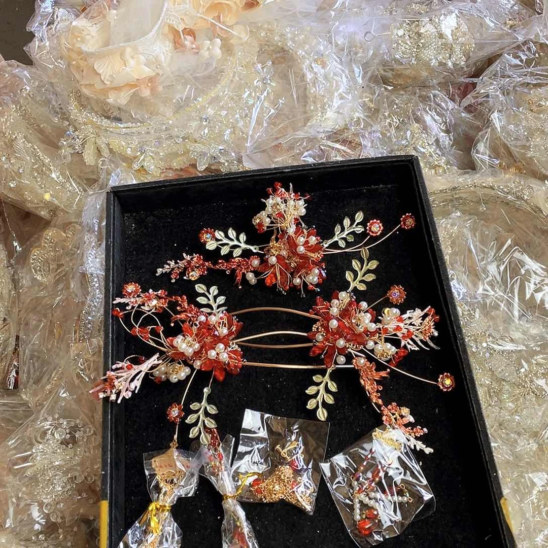 混合材质新娘头饰不退换不售后默认瑕疵
