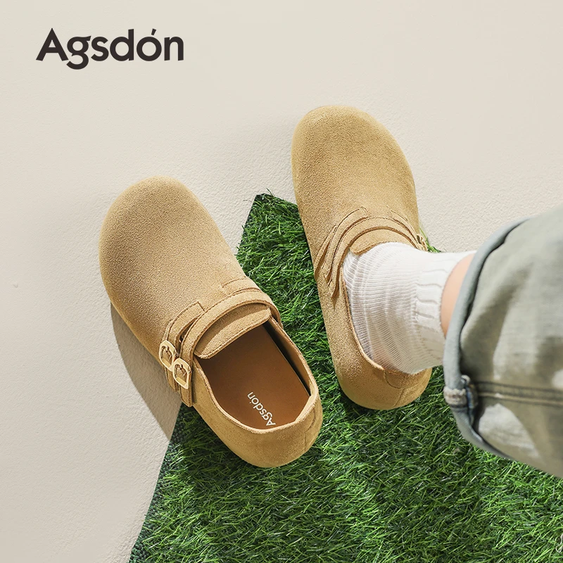 【奥古狮登】全包勃肯鞋女内增高4.5CM复古单鞋秋冬加绒单鞋百搭AA