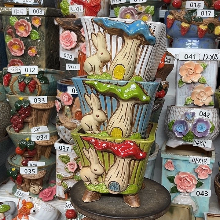 紫砂花盆粗陶材质多肉花盆