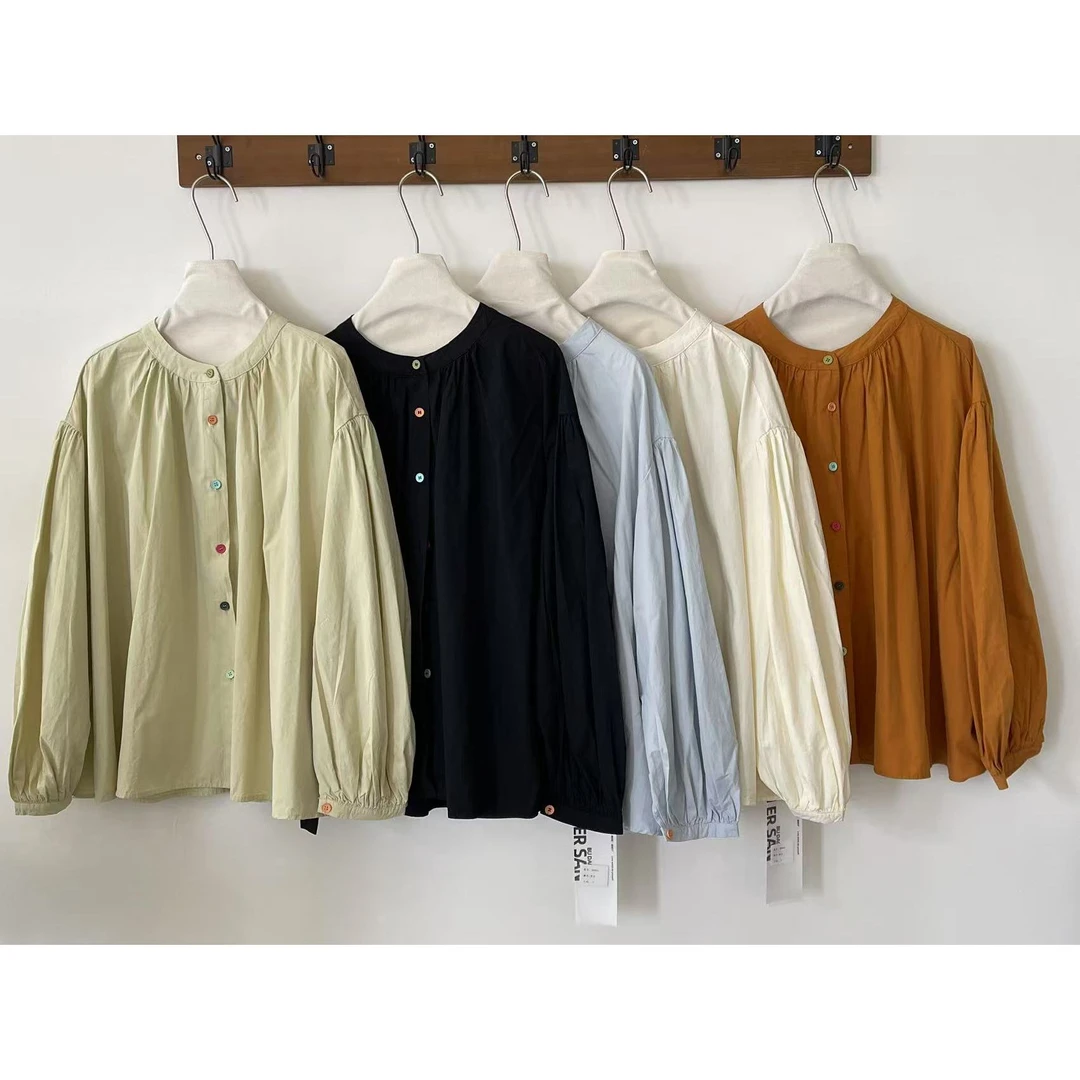 叨叨定制款#6801#彩扣圆领衬衫  FL