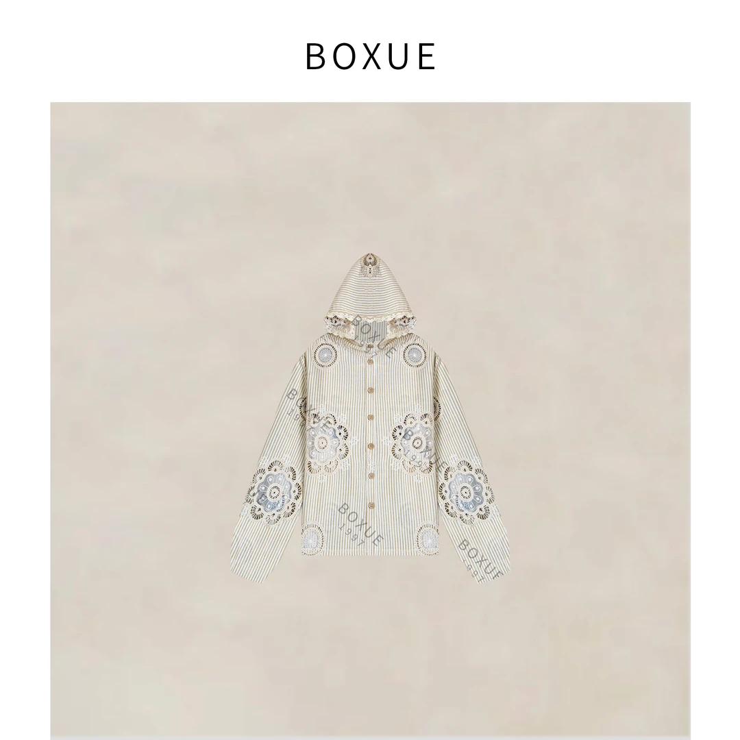 BOXUE“古希腊”2025春季新款高级感拼接手工钩花 外套#250215W279
