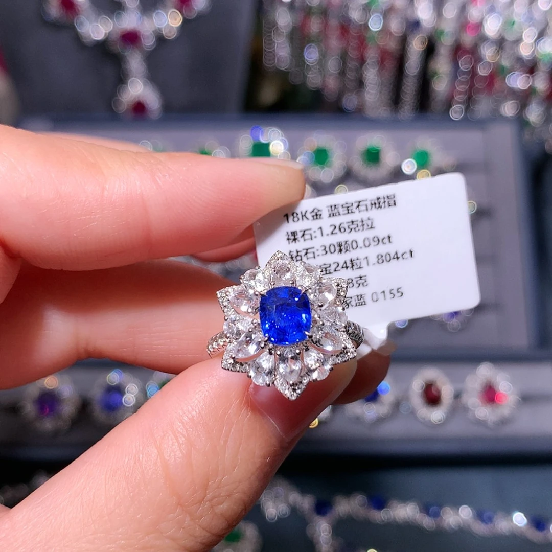【闪购商品】蓝宝石戒指18K金镶嵌