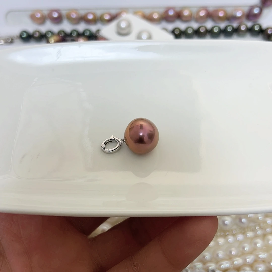 淡水珍珠吊坠(不含链)银S925镶嵌