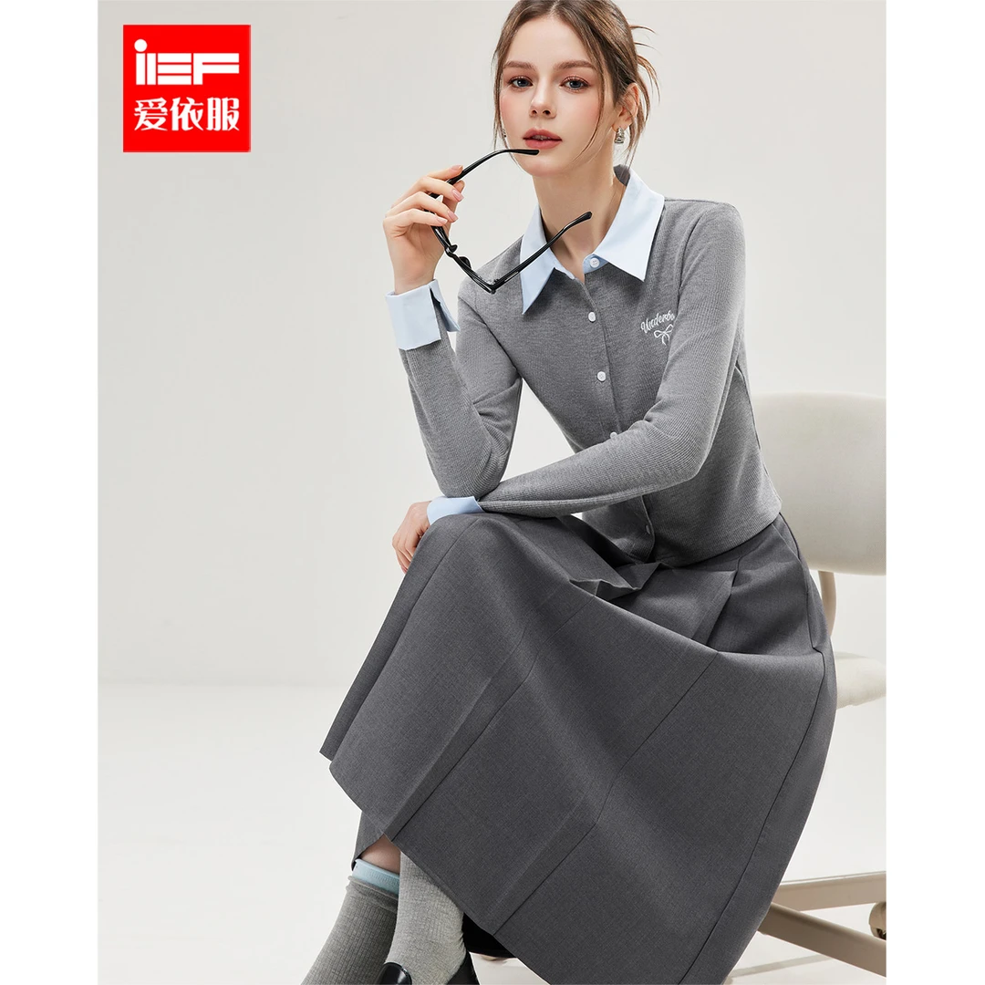 【商场同款新品】IEF/爱依服套装2025春季新款文艺知性套裙欧若风