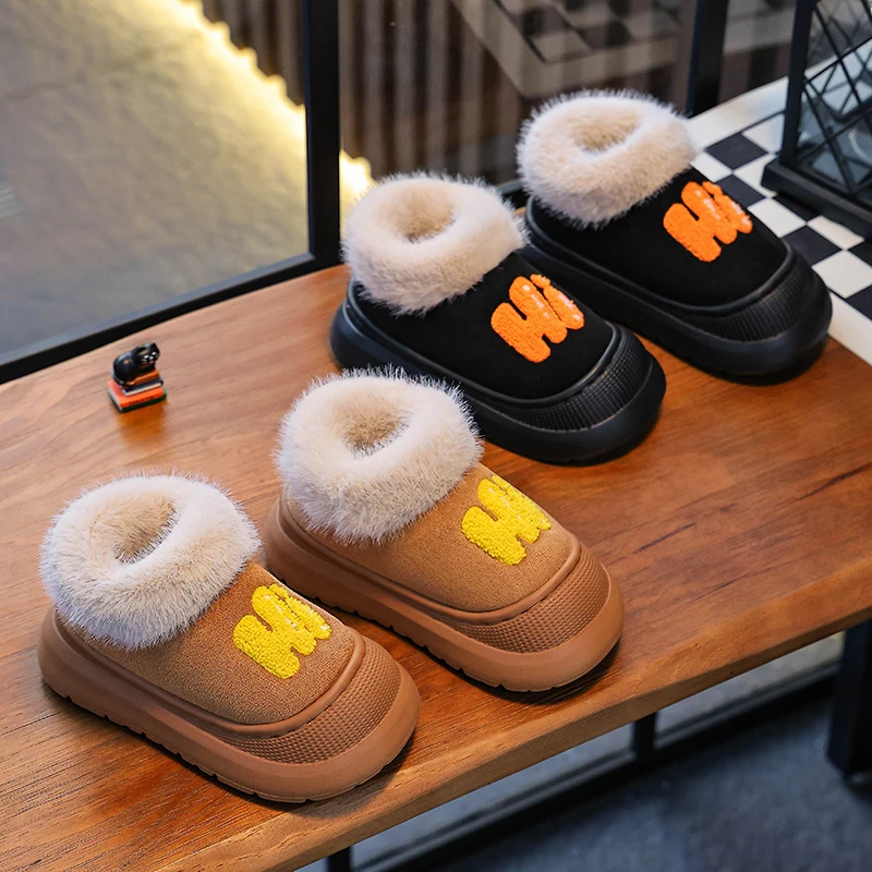 2025新款儿童棉鞋冬季软底防滑加绒加厚居家保暖