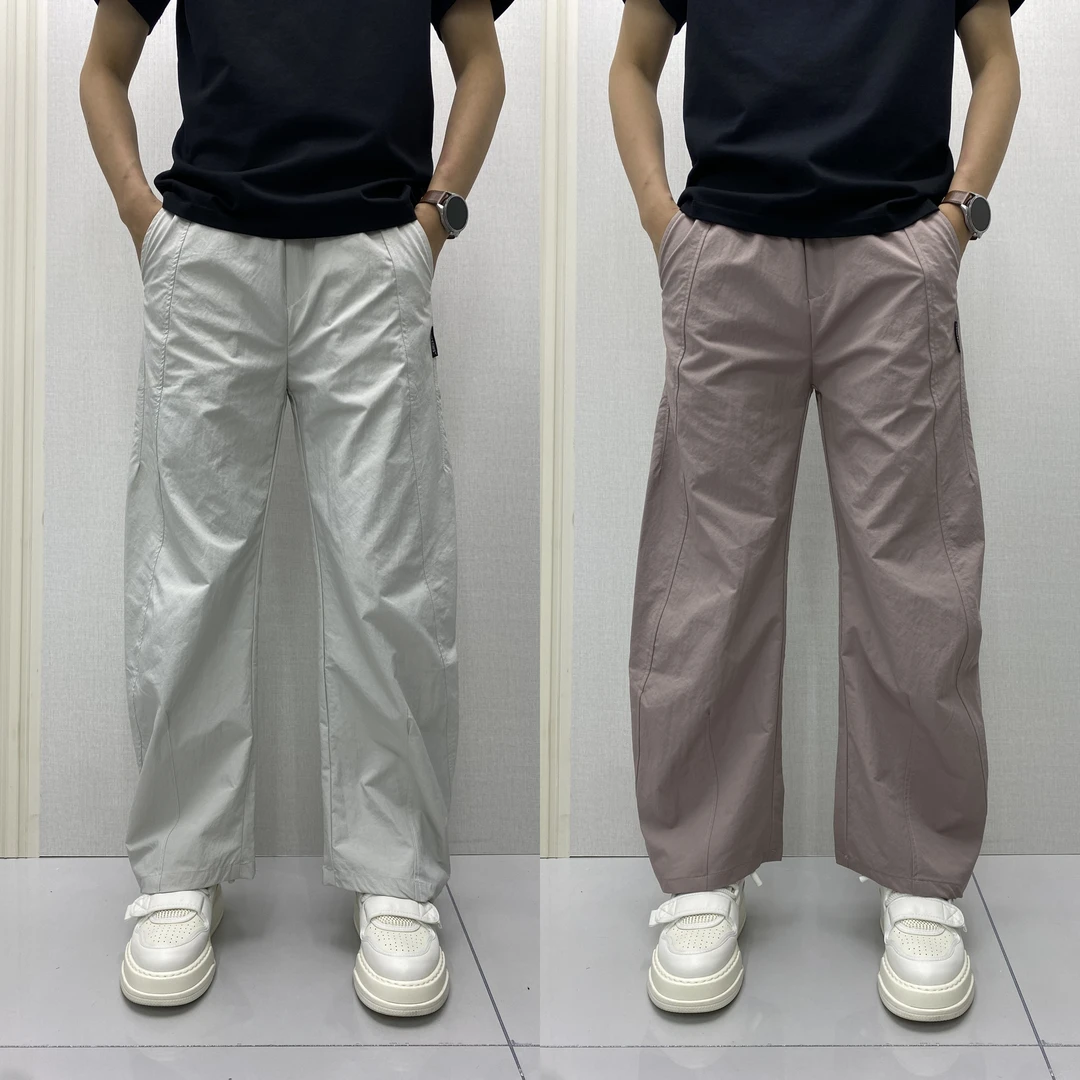 潮牌男士休闲裤2025新款夏季薄款男裤痞帅阔腿直筒哈伦长裤子男款