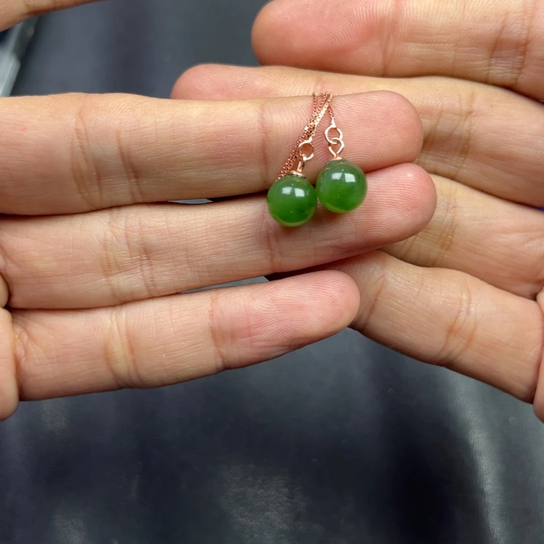 和田玉颈饰银S925镶嵌