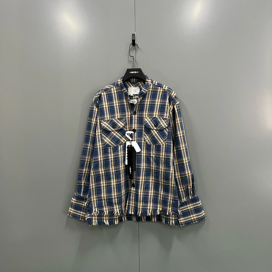 95新 maje （c2）GREG LAUREN 格纹正面贴袋拼接衬衫 2码-4码009515