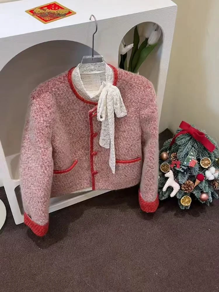 红色小香风外套(微瑕）098