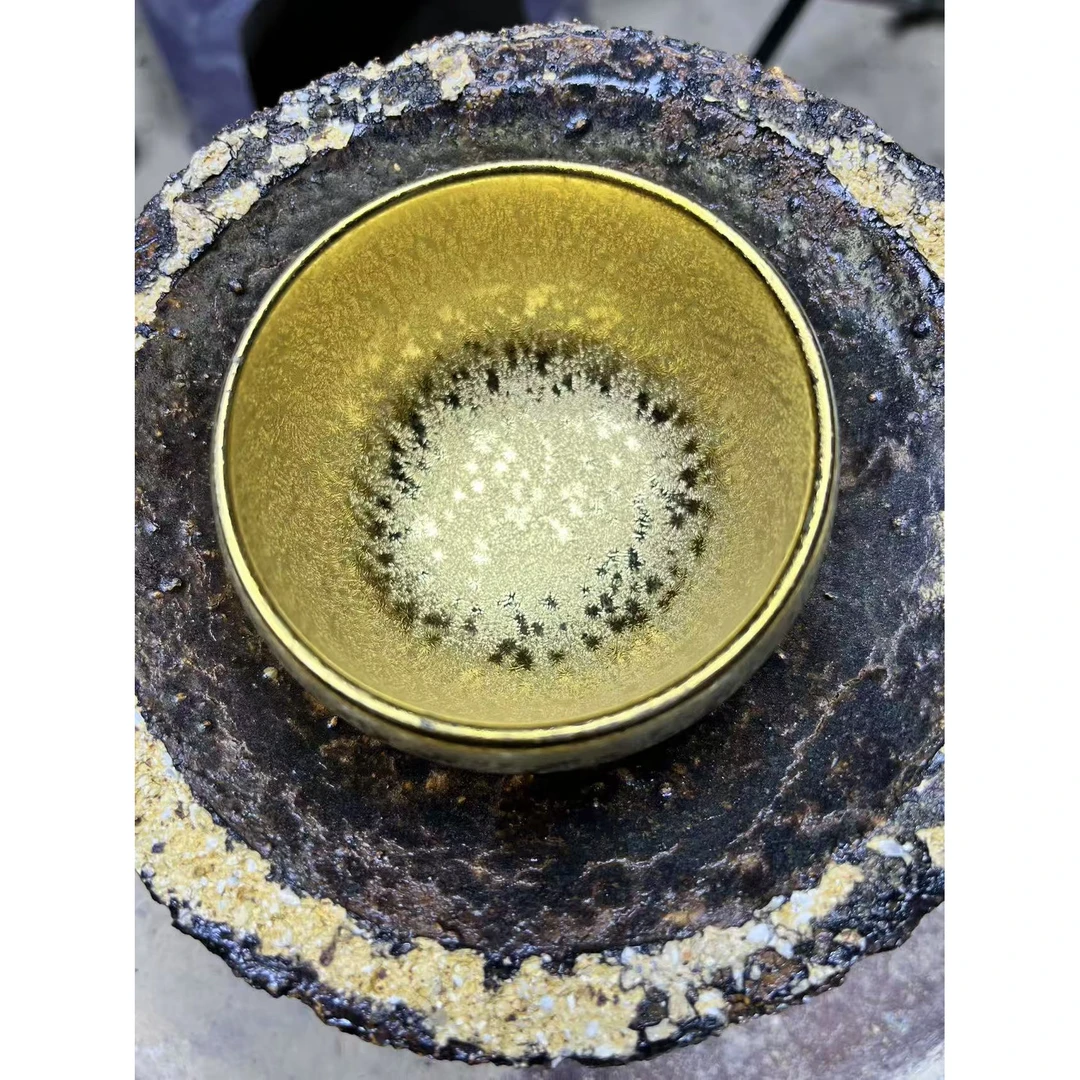 建窑建盏 主人杯 双面金1