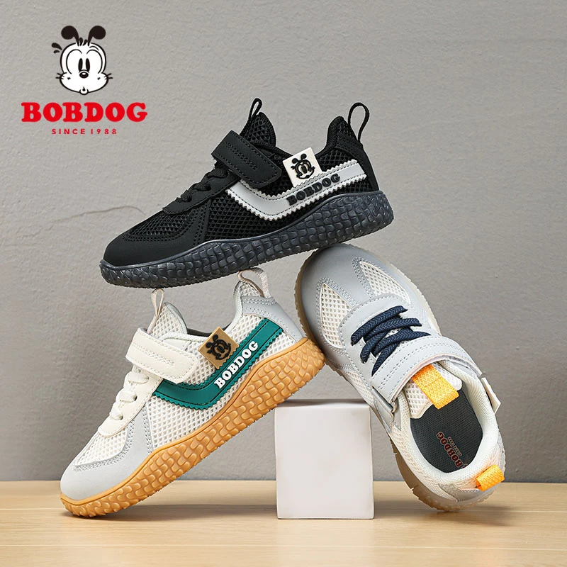 巴布豆2025年春季透气防滑运动鞋双网中大童男童休闲鞋超轻跑步鞋