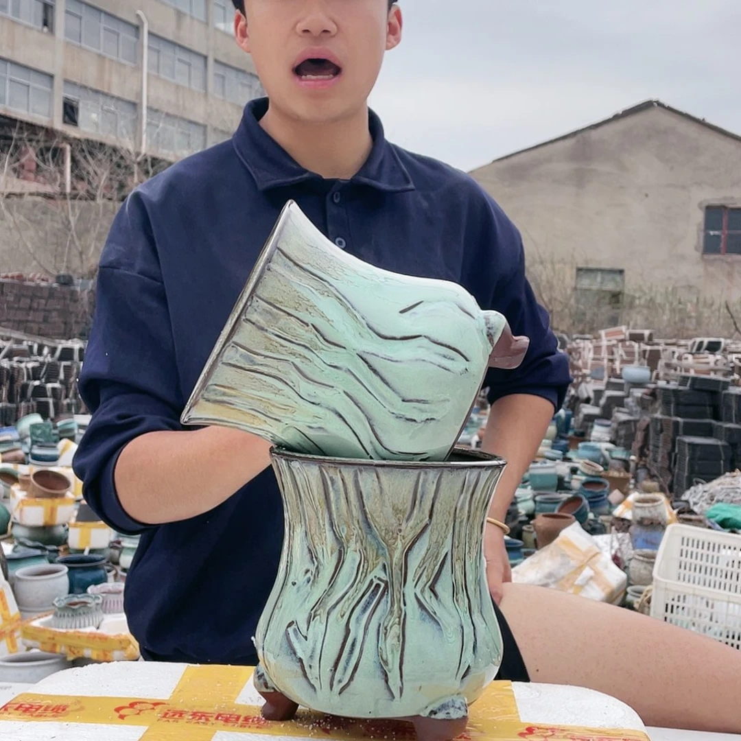 宜兴紫砂粗陶花盆