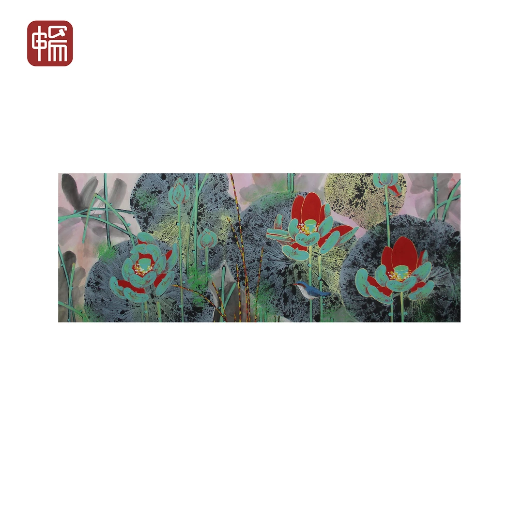 T767 2009年作《明湖春满》136*69(8.44平尺) 纸本镜片    FL