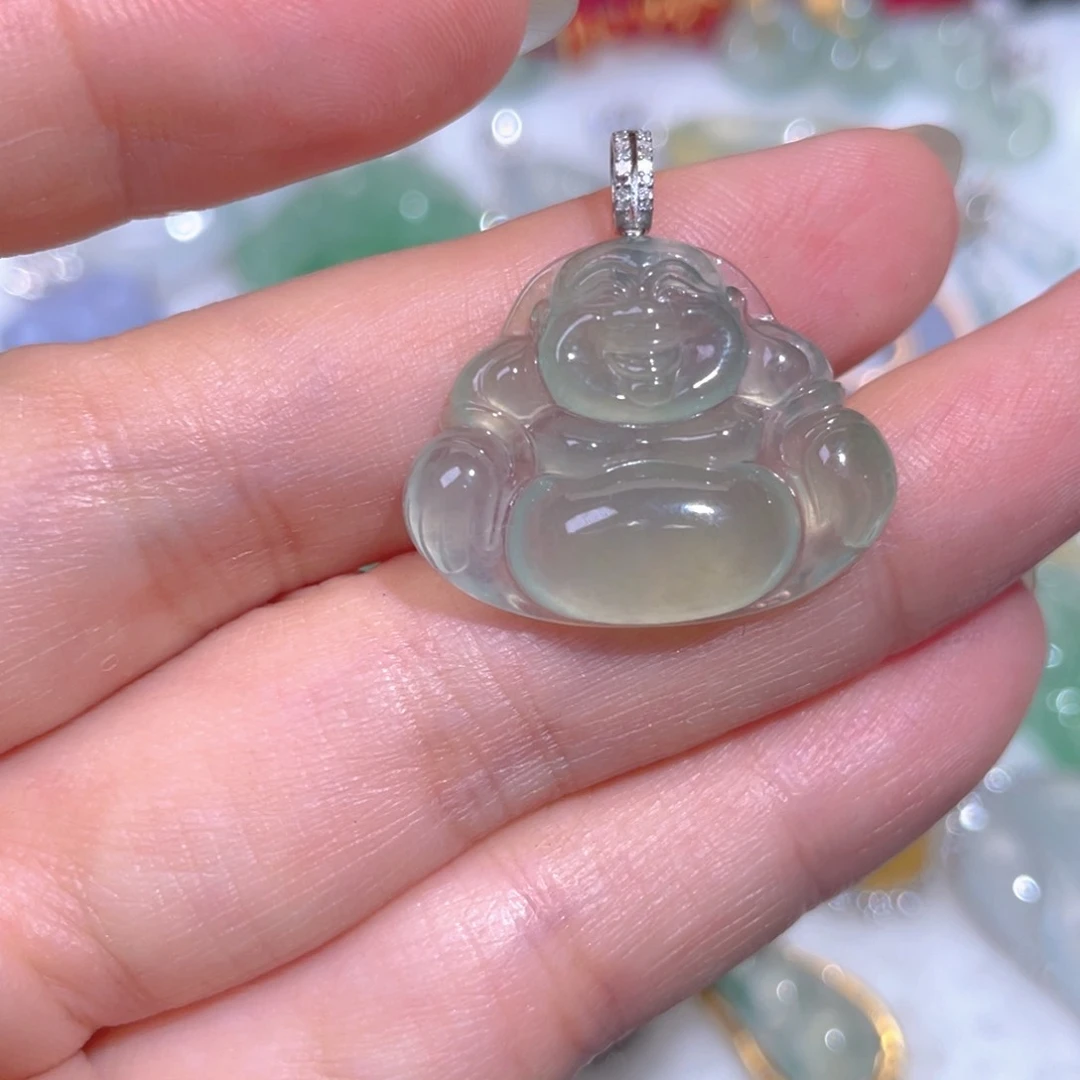 颈饰18K金镶嵌翡翠翡翠