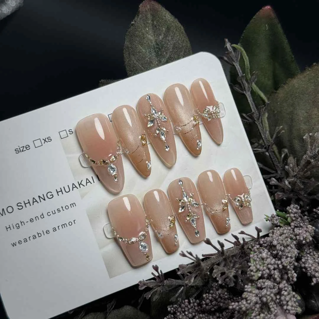 【烛台晚宴】气质千金名媛风显白高级重工锆石2070201 纯手工穿戴甲