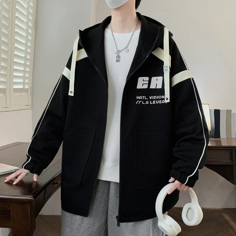 2025新款外套男款春秋初中学生高级感卫衣青少年痞帅潮牌夹克男装