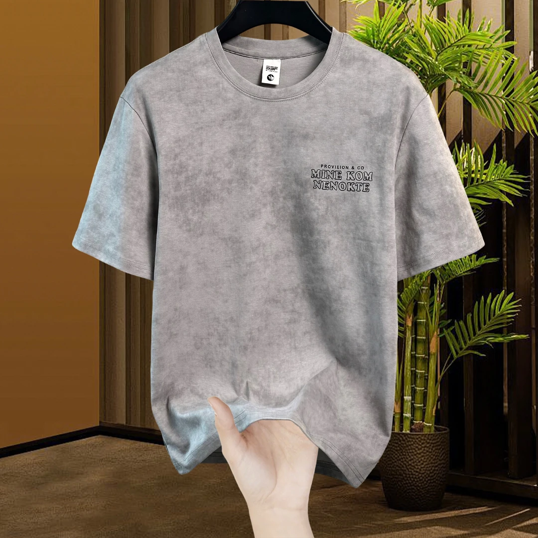 2025夏季扎染刺绣短袖常规T恤圆领韩版宽松时尚潮流-组合