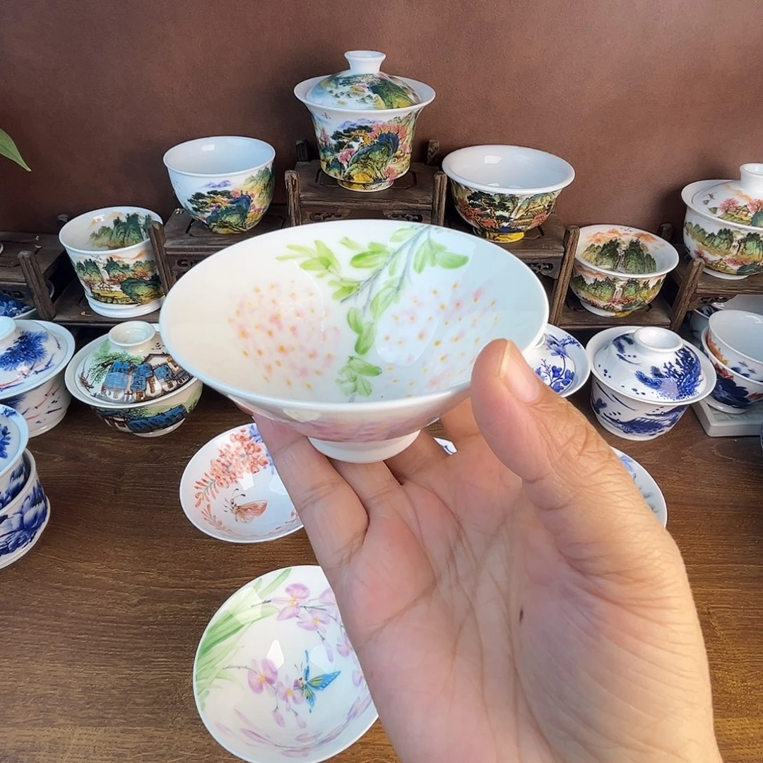 忠意堂釉下彩双色绣球