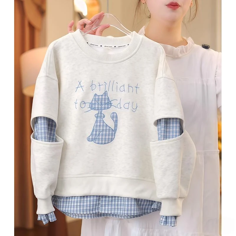 女童卫衣秋季春秋款2025儿童春装长袖t恤小女孩上衣2785