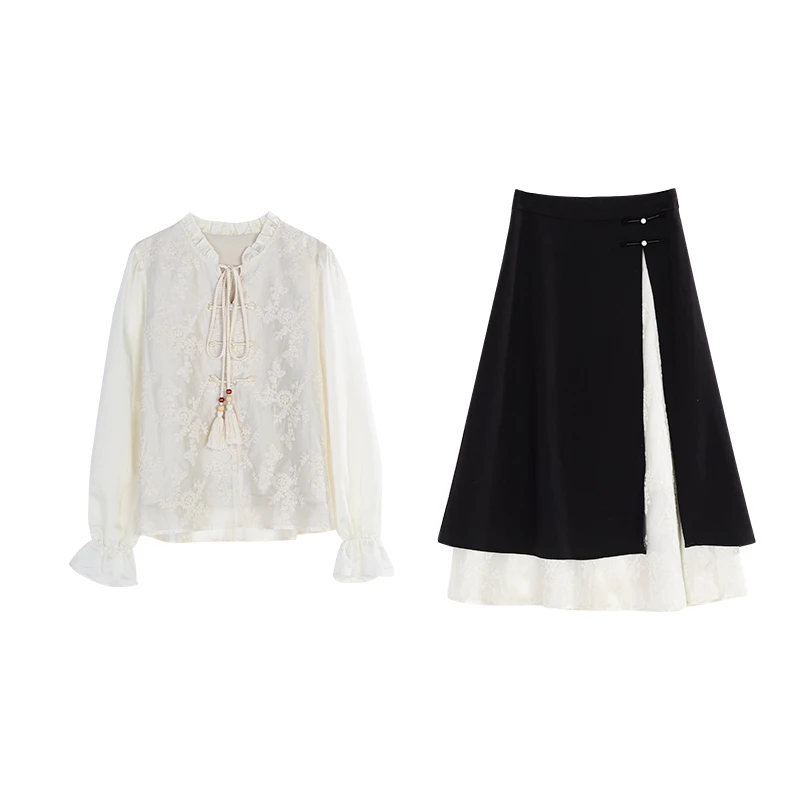 【品牌撤柜款】早春新中式长袖衬衫女2025新款设计感国风衬衣L33558