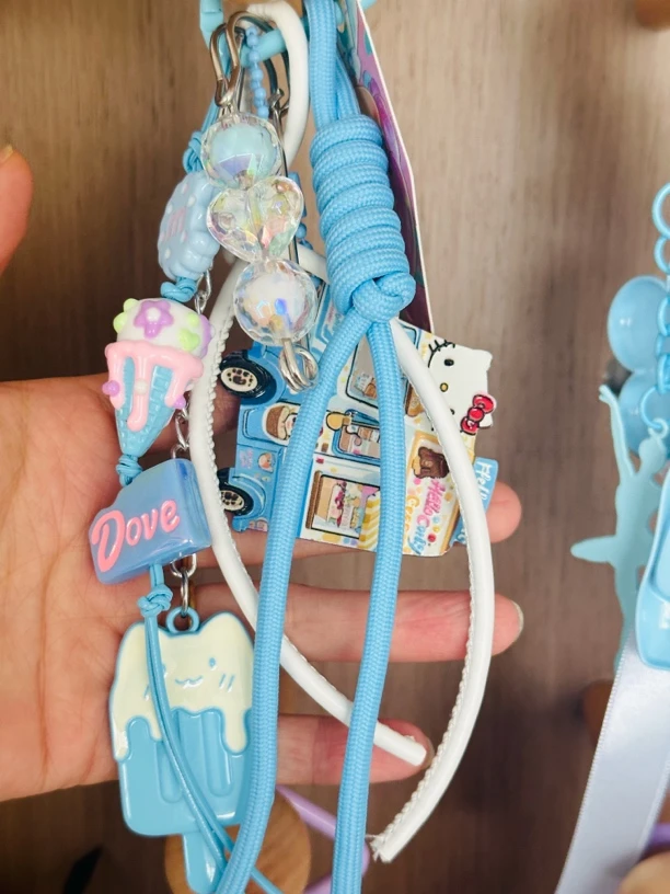 手作丝带串珠钥匙扣包挂链挂件盲袋