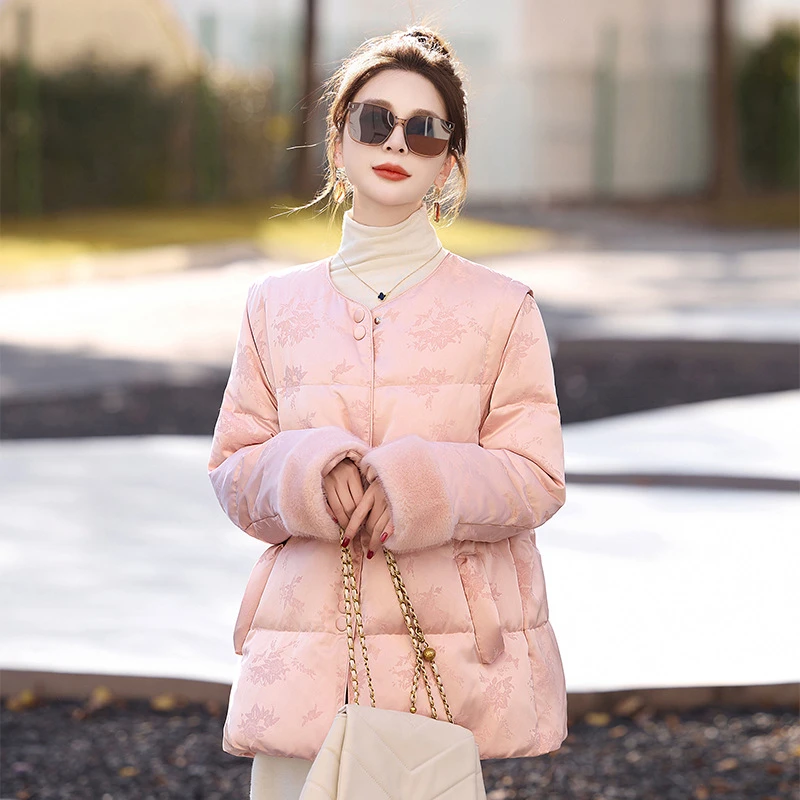 新中式轻国风女2024冬季新款高端洋气时尚羽衣外套YE6332