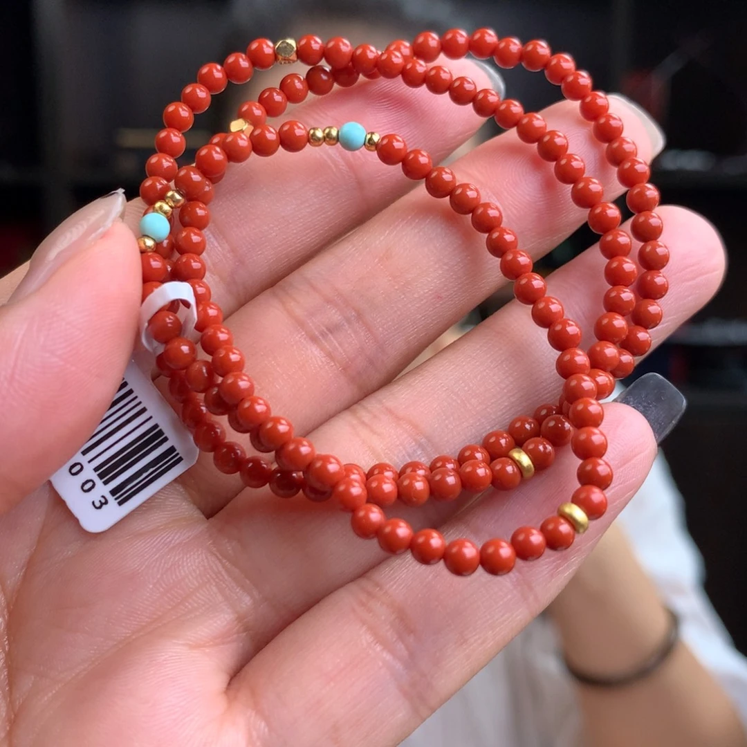 南红玛瑙未镶嵌南红玛瑙柿子锦卡3多绕