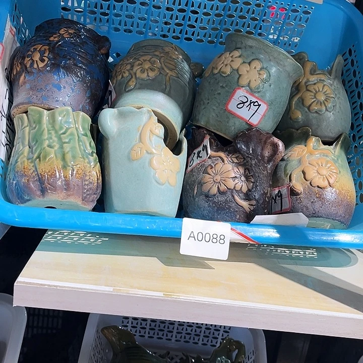 瓷片花盆多肉植物艺术品