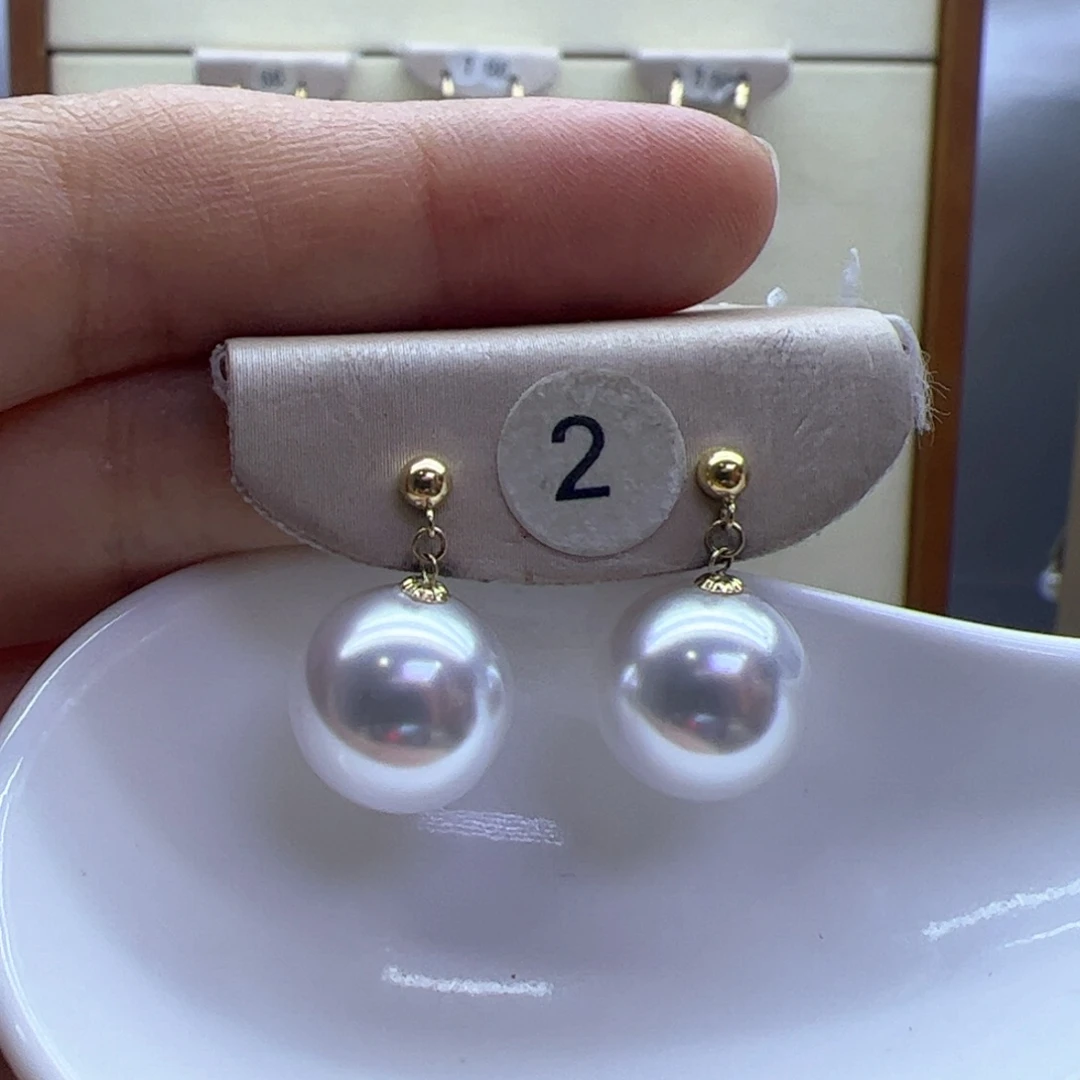 淡水珍珠耳饰18K金镶嵌