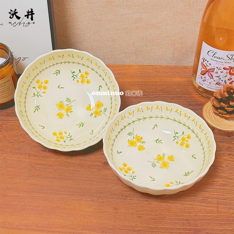 【春日来信圆盘】沃井英寸圆盘陶瓷釉下彩工艺高颜值家用菜盘汤盘