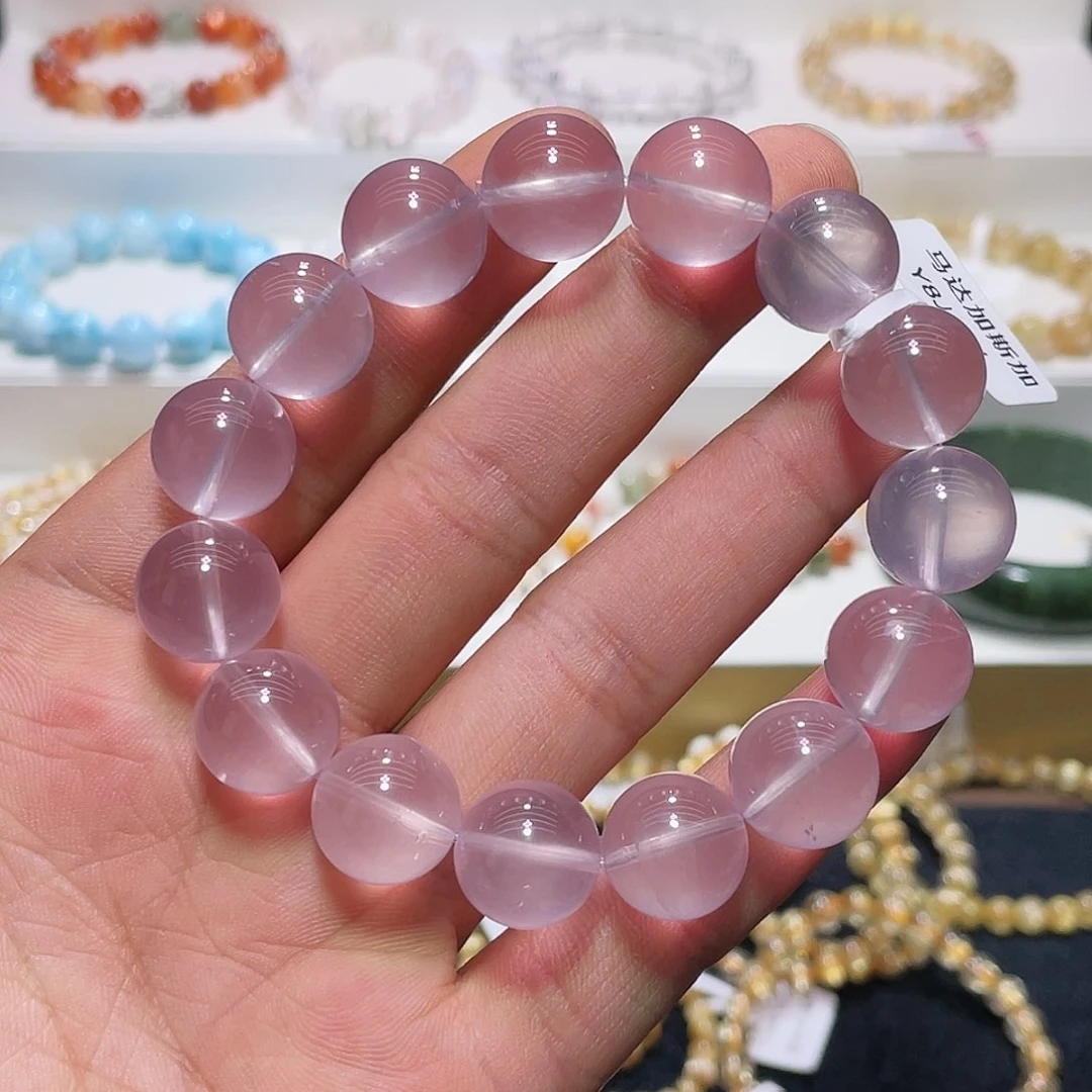 水晶手链未镶嵌马达加斯加粉晶14.4
