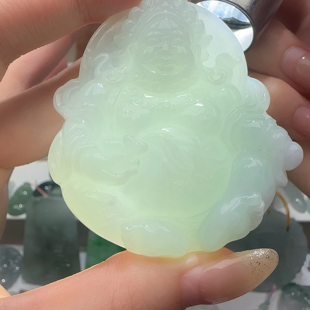 翡翠未镶嵌颈饰天然缅甸翡翠黄财神