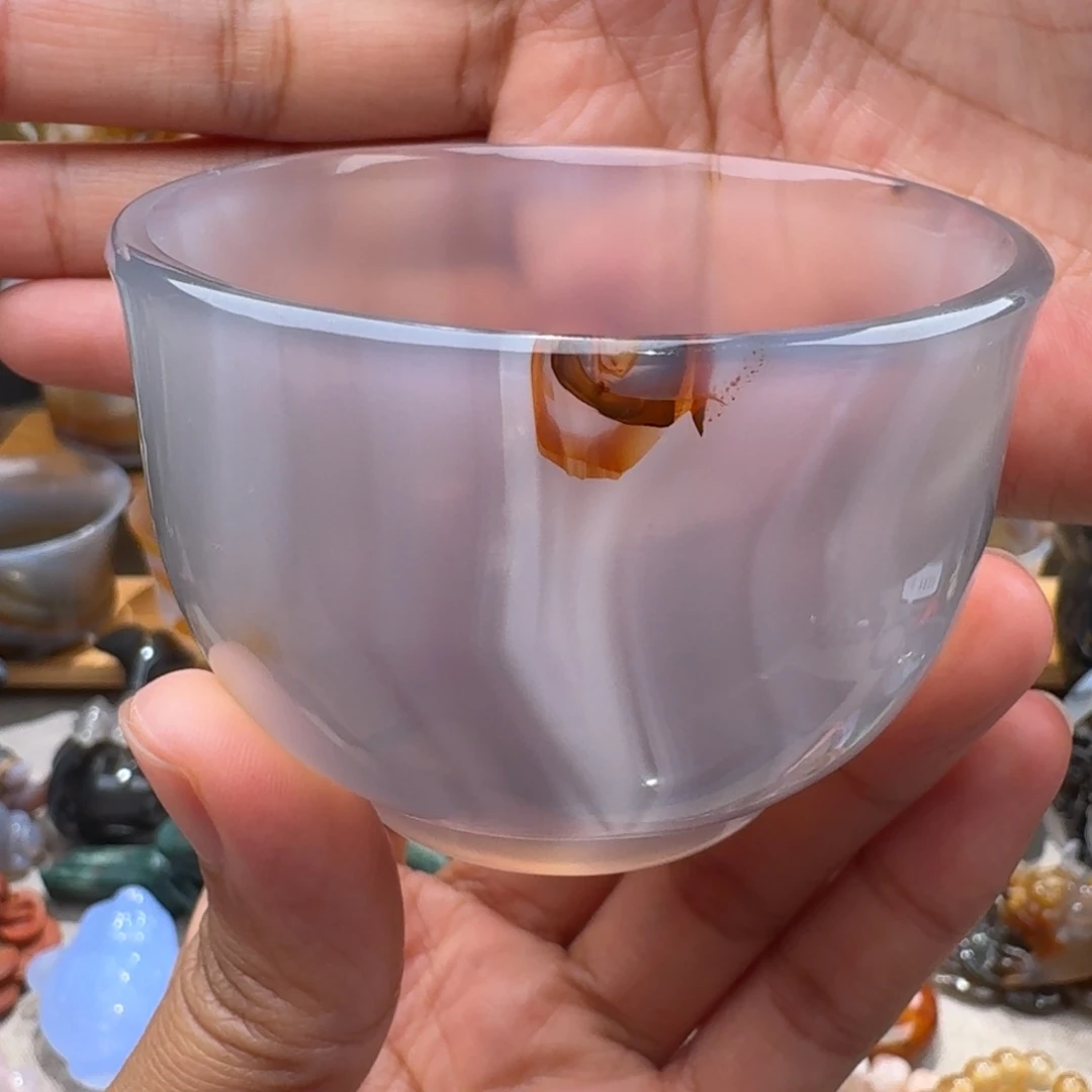 玛瑙/玉髓玛瑙茶杯70毫升未镶嵌