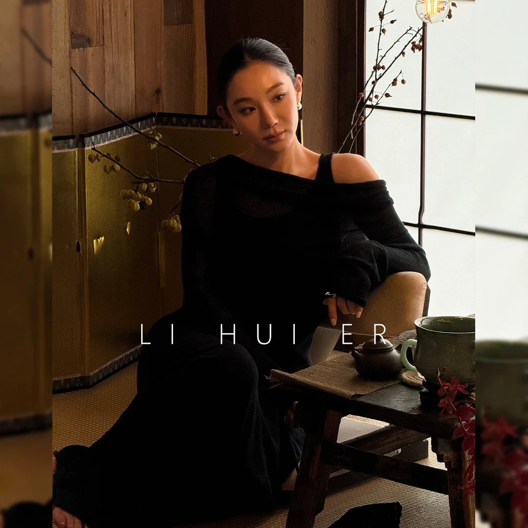 LiHuiEr李慧儿【巴塞罗那晚风】2025秋季显瘦针织黑色套装LL0251114