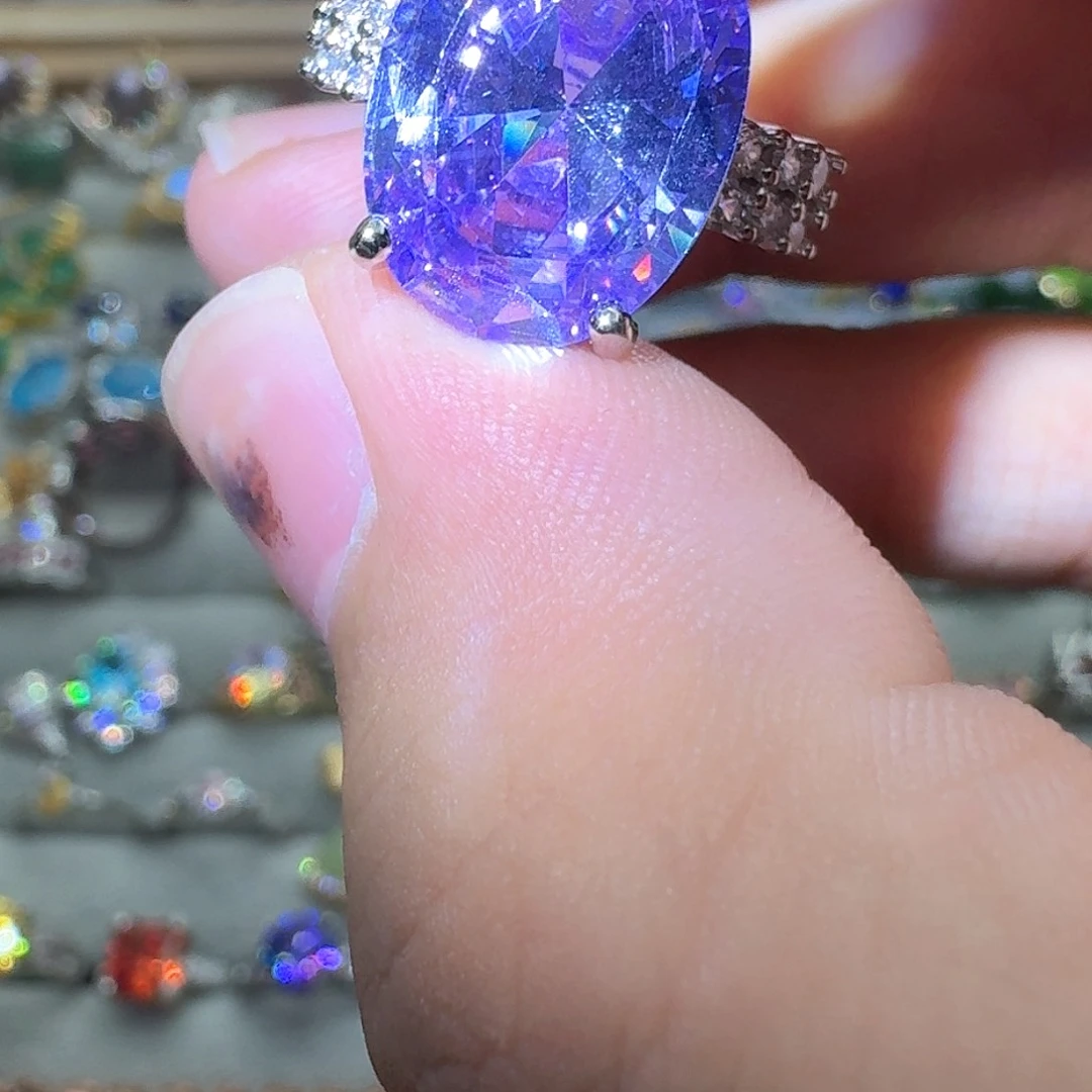 托帕石戒指银S925镶嵌