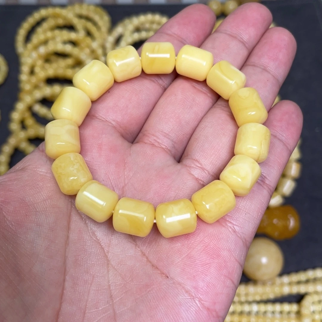 蜜蜡未镶嵌裸石竹节蜜蜡手串10.8mm