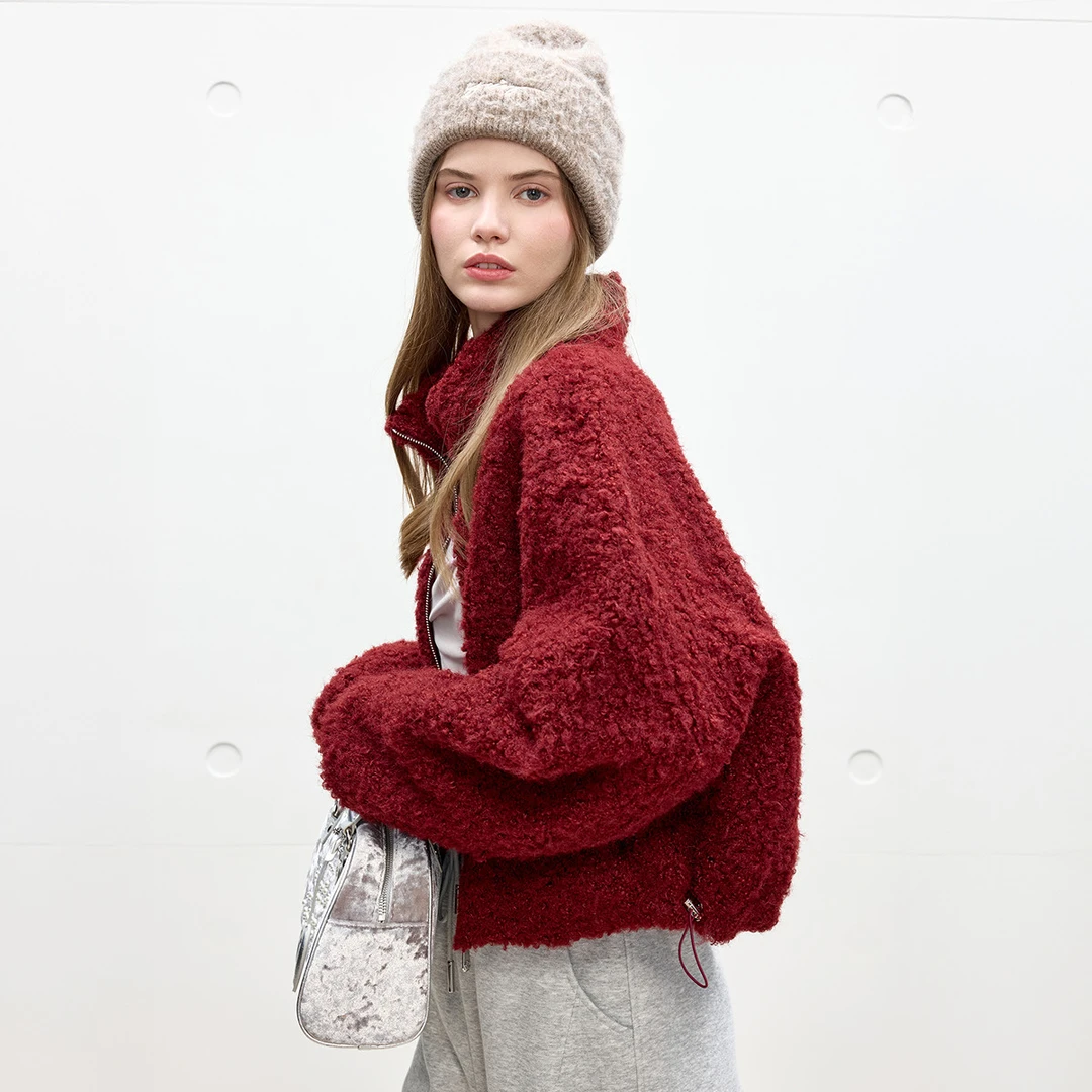 Juicy Couture【slow cleanfit系列】橘滋外套女25秋冬新款毛绒上衣