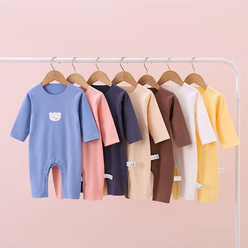 婴儿德绒连体衣新生儿哈衣爬服春秋冬款宝宝无骨长袖保暖打底睡衣