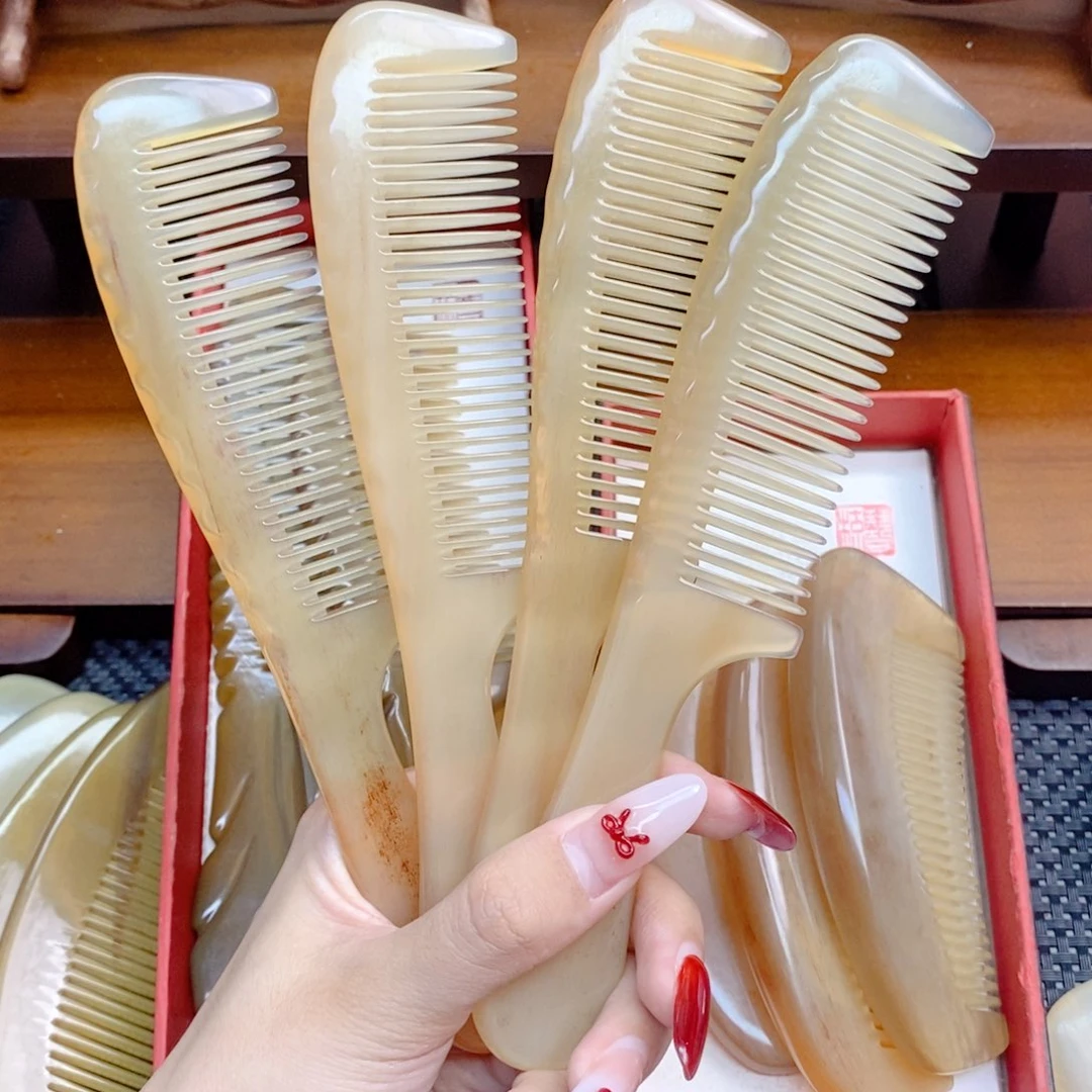 纯手工制作纯牛角梳子
