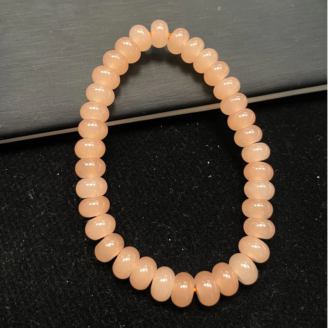 [停业清货]藕粉色算盘珠手串8m-216-多样性发一