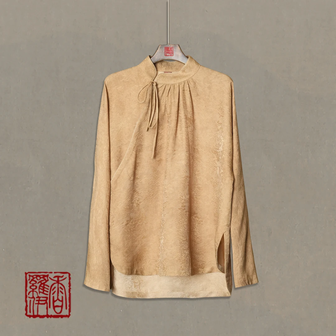 香罗伊【鎏兰】传统中式汉服提花上衣