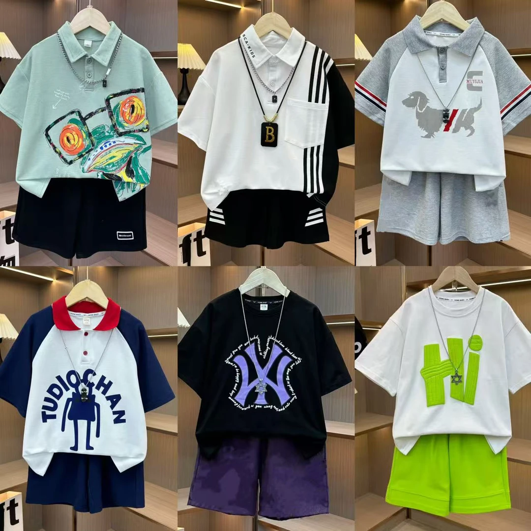 hao新805【6套12件】男女童夏款短袖POLO大童亲子不会热【不含包】