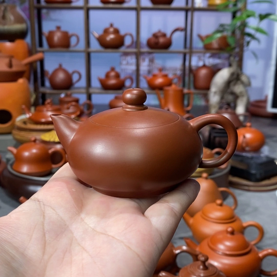 茶壶朱泥章淑煌朱泥小凤雏壶80c
