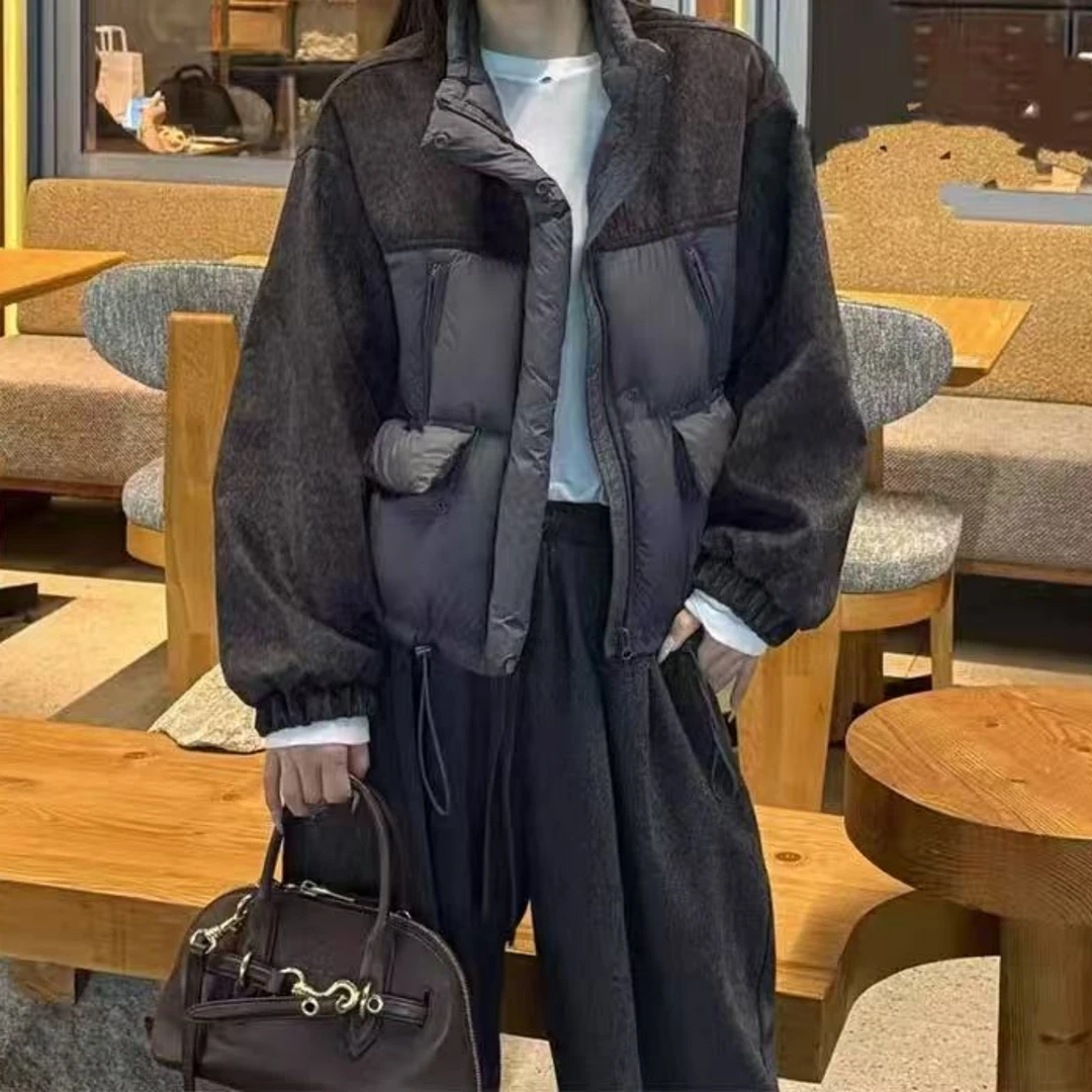 Manmi  丝绒拼接立领羽绒服  85592（C4↓）