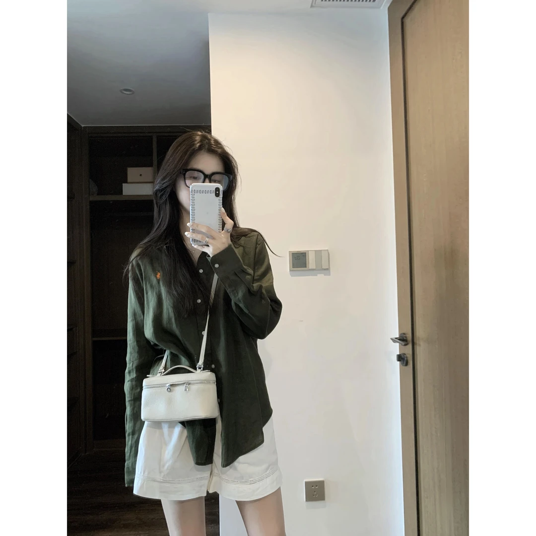 韩系夏季新款女休闲百搭时髦洋气长袖衬衫小众设计感休闲百搭上衣