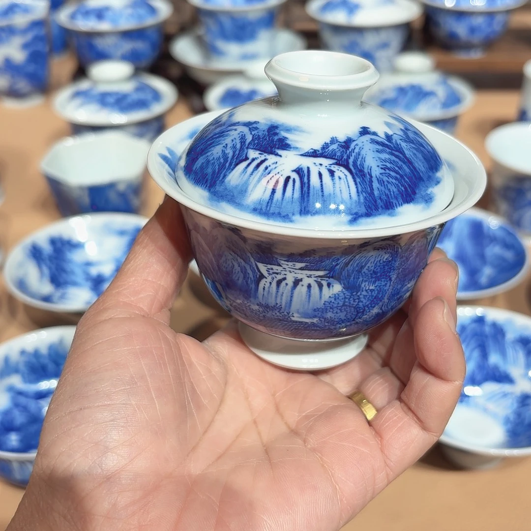 *****景德镇纯手绘盖碗微瑕