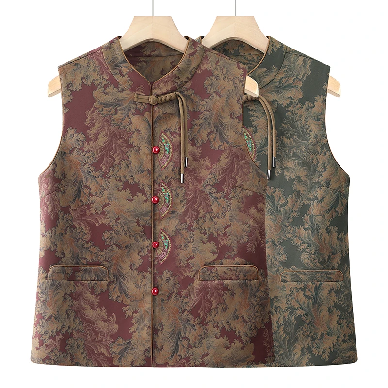 中老年人马甲女奶奶新中式国风妈妈2025新款马夹气质老人洋气坎肩