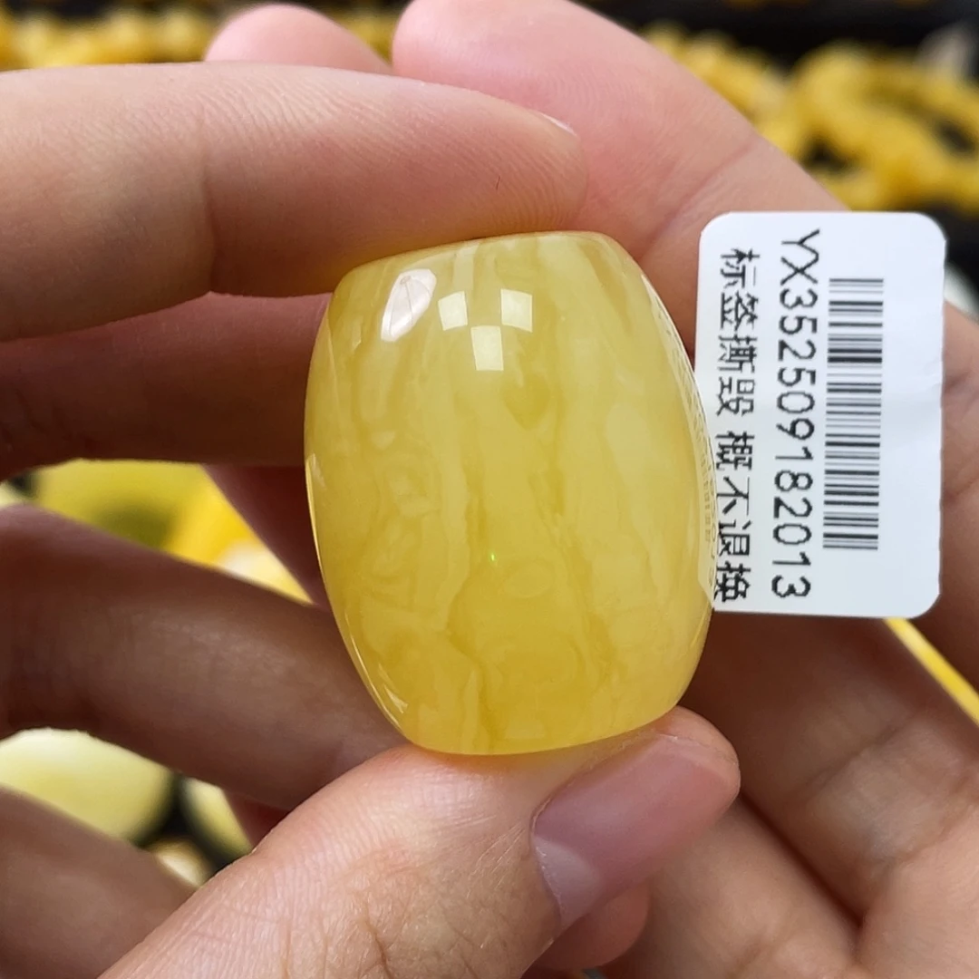 蜜蜡未镶嵌珠宝奇石23.8*28.7mm满蜜妖花 桶珠